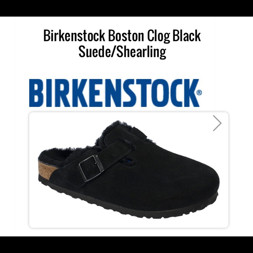 Birkenstock Boston Clog BlackSuede/Shearling US 11
